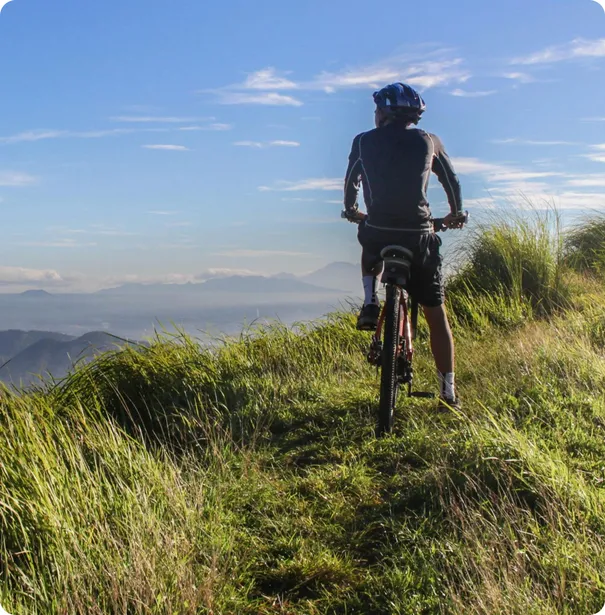 biker on a hill