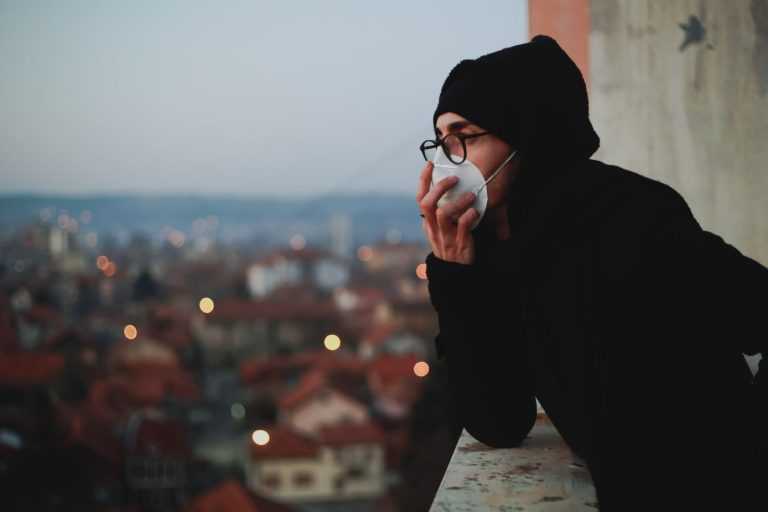 Person wearing a mask