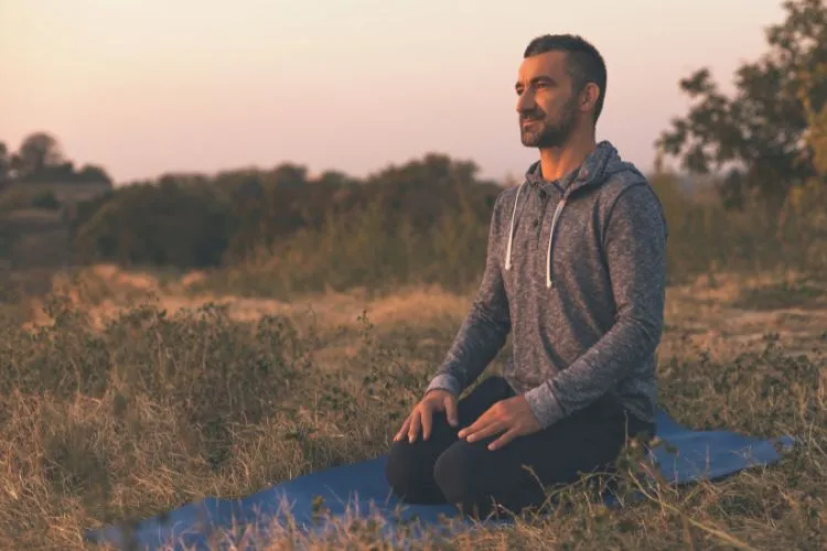 Man watching sunset