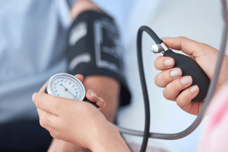 measuring blood pressure
