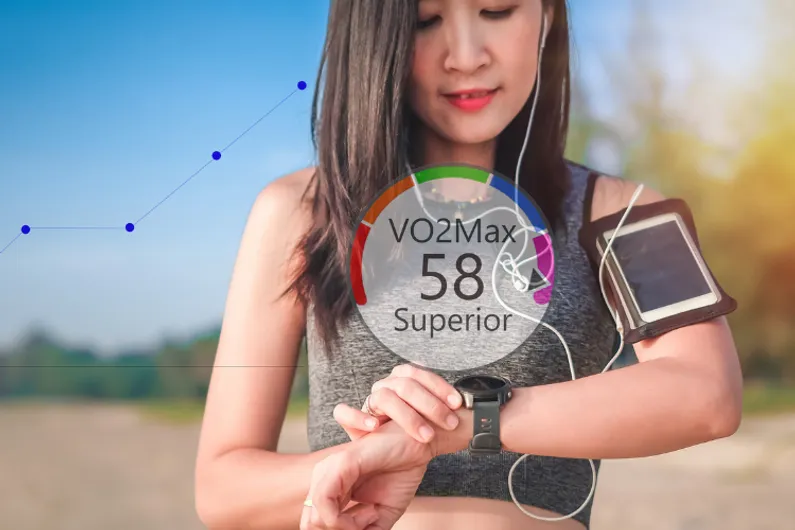Girl exercising looking at watch
