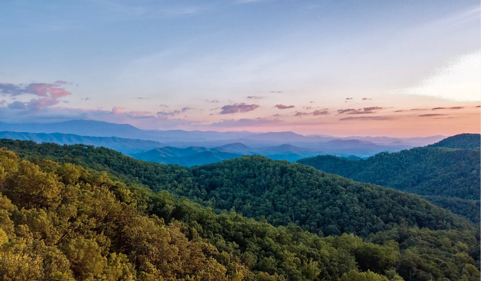sky view of trees and mountains